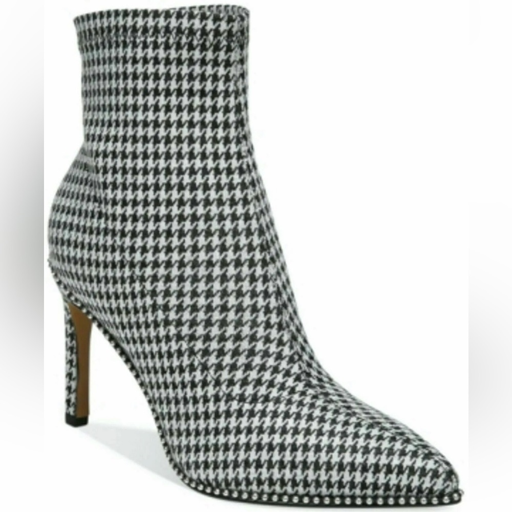 NWT Bar III Womens Melanay Houndstooth Booties Stiletto Heel Size 8.5M